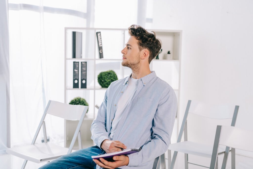Client completing mental health assessment during addiction treatment admissions in Colorado Springs at Recovery Nexus